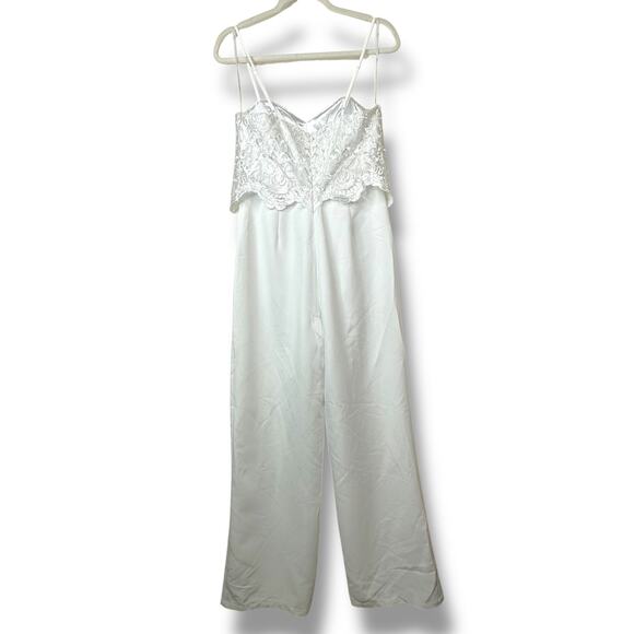 Lulus Exquisite Posture White Floral Embroidered Scalloped Tiered Jumpsuit - Picture 8 of 11